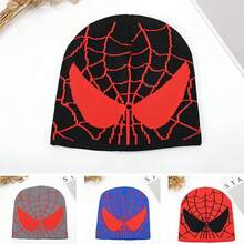 Disney Spider-Man Knit Hat | Spring/Winter Warm Hat, Spider Web Pattern & Eye Design | Soft Warm Hat, Suitable For Outdoor Sports, Running, Cycling | Unisex Casual Street Style Skull Cap Gift | Red Black Gray Blue - Knit Hat - View 7