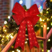 1pc DIY Large Christmas Bow, Christmas Decor , Black Bow - Multi-color - View 4