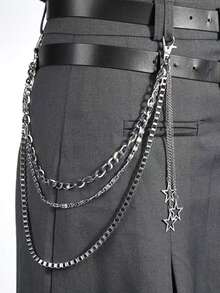 1pc Women's Metal Pants Chain Suitable For Daily Use - Silver - View 3