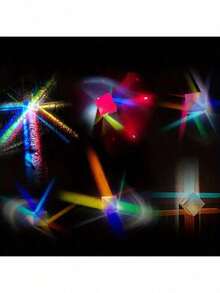 مصباح منشور RGB ثنائي الانكسار من الزجاج البصري بتصميم X-Cube، زينة مكتبية لتجارب الفيزياء، هدية علمية قابلة للاقتناء - متعدد الألوان - مشاهدة 5