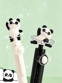 2/1pc New Cartoon Clickable Neutral Pens Multi-Pack, 0.5mm Black Cute Student Stationery, Back To School Essential Chi, First Day Of School - Multicolor - View 2