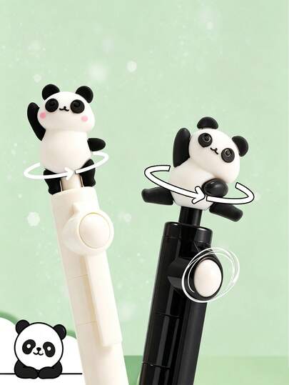 2/1pc New Cartoon Clickable Neutral Pens Multi-Pack, 0.5mm Black Cute Student Stationery, Back To School Essential Chi, First Day Of School