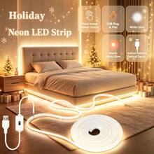 1pc Neon LED Light Strip, USB Powered, Hand Sweep Control Switch, Motion Sensor, Cuttable, Flexible Ambient Light, Suitable For Halloween, Christmas, Birthday Party, Bedroom, Living Room, Stage Background Decoration And Arrangement - Multicolor - View 2