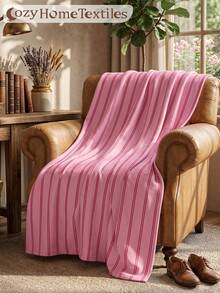 1 Stück rosa gestreifte Flanelldecke, weich, bequem, warm und leicht, maschinenwaschbar, Einzel-/Doppel-/Queen-/King-Größe, geeignet für Wohnzimmer, Sofa und Schlafzimmer, Studentenwohnheim-Bettwäsche, geeignet für Mädchen, Jungen, Frauen, Herbstdekoration, Heimdekoration, Halloween-Geschenk - Verschiedenfarbig - Übersicht 8