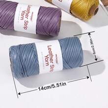 CHARM ELVES 150g Matte Faux Leather Fabric Strip Yarn, Shiny Metallic Color Faux Leather Fabric Strip Yarn, Skin-Friendly And Durable, Suitable For Handmade DIY Knitting Mats, Making Storage Boxes, Crochet Fashion Bags, Personalized Tote Bags, Textured Slippers, Summer Sun Hats, Suitable For Beginners, Easy To Use, Great Gift - 150g/1pcs - View 8