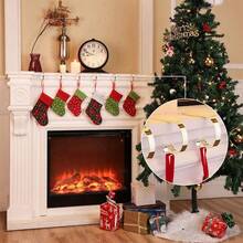 2/1pc Christmas Stocking Hooks, Fireplace Hooks, Non-Slip Christmas Tree Decoration Hooks, Portable Multi-Purpose Metal Hooks, Suitable For Birthday Party, Wedding, Christmas Decoration, Fireplace Stocking Hooks - Multicolor - View 6