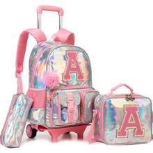 Girls Rolling Backpack, Student Wheeled Backpack, 3-In-1 Carry-On Travel Luggage, Teen Crossbody Bag, Pencil Case Set - X31 Tie Rod - View 8