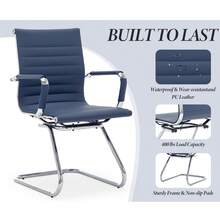 WAHSON OFFICE CHAIRS 6PCS PU Leather Office Chair Metal Frame Conference Chair For Meeting Room/Reception Area - 藍色六把 - 查看 6