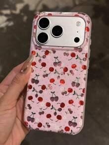 Casing Ponsel Lembut Mengkilap Motif Ceri Sederhana yang Lucu, Kompatibel dengan iPhone 18 Pro Max 17 Pro Max 17 Pro 16 Pro Max 15 Pro Max 14 Pro Max 13 Pro Max 12 11, Pelindung Belakang Lembut Tahan Guncangan ﻿C - ceri - View 4