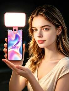 1pc Portable Selfie Fill Light With Clip, Suitable For Phone Camera, Clip-On LED Light, 3 Lighting Modes/Dual Color Temperature, Rechargeable Makeup Light, Multifunctional Flashlight, Suitable For Laptop/Phone/Tablet/Video - A - View 9