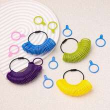 Herramienta de Medición de Anillos de Plástico, Regla para Medir la Circunferencia del Dedo, Tallas US 0-13 UK A-Z, Herramienta de Medición de Tallas para Joyería, 1 Pieza - Azul - Ver 5