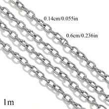 1m 304不鏽鋼嘻哈O型環鏈條項鍊與手鍊DIY珠寶手工配件 - 1鏈條 - 查看 11