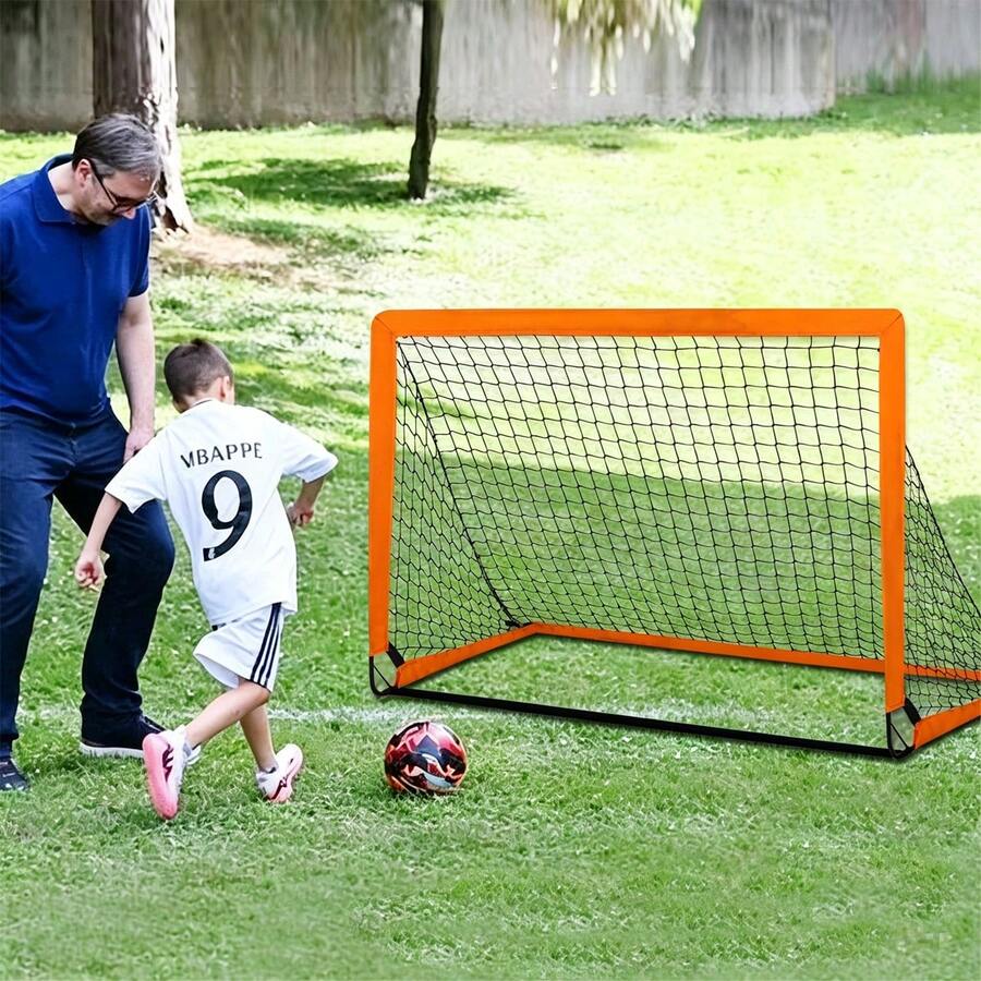 1pc Soccer Training Goal - 4' X 3' Backyard Soccer Goal - Portable Foldable Outdoor Soccer Goal Training Net - Pop-Up Soccer Net, Suitable For Soccer Practice, Fit For Outdoor, Home, Youth, Adult, Folding Goal - Easy Installation - Multicolor - View 1