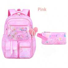 1 Set Dreamy Gradient Quicksand Large Capacity Girls Backpack Set With Pencil Case And Lunch Bag, Back To School Essentials - Sets - View 14