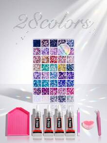 ZUI DREAM Bedazzling Kit With Rhinestones For DIY Diamond Art, 48 Colors 3mm Flatback Y2K Resin Jelly Rhinestones Set With B7000 Glue & Tools, Crafts Gifts - Rhinestones - View 8