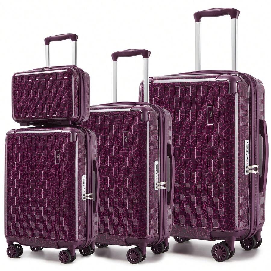 Sea Choice Luggage Sets 3 Piece Hard Shell PC+ABS Durable Suitcases With Cosmetic Case Trolley Travel Suitcase
