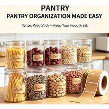 3pcs Kraft Paper Blank Label Sticker, 4 Sizes Available, Handwritten Self-Adhesive Label, Suitable For Kitchen Storage, Storage Cans, Drinks, Plants, Skin Care Products Classification Roll Design, Tear With Use, Home Shop Storage Artifact. - Multicolor - View 4