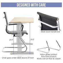 WAHSON OFFICE CHAIRS 6PCS PU Leather Office Chair Metal Frame Conference Chair For Meeting Room/Reception Area - 黑色六把 - 查看 7