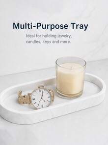 1pc / 2pcs Oval Vanity Tray, Bathroom Countertop Organizer Tray, Kitchen Sink Sponge Holder Soap Dispenser Silicone Tray For Perfume Jewelry Candle - Multicolor - View 4