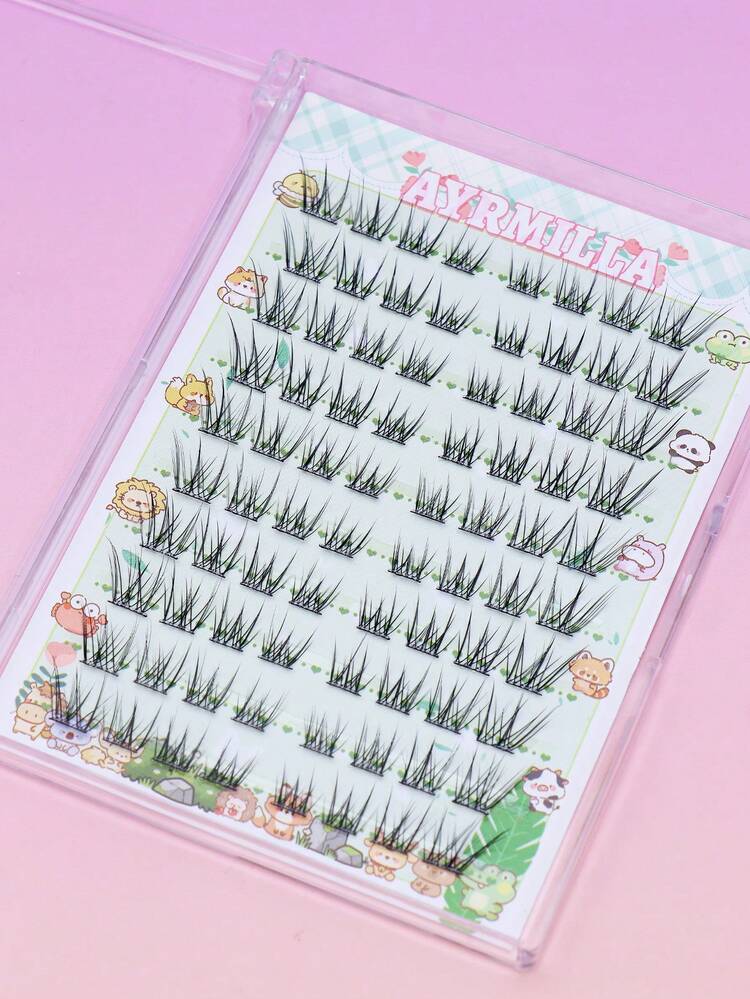 No Glue Needed Self Adhesive Cluster Eyelashes Natural Wispy Individual False Lashes Reusable Self-Stick Lash Clusters Light Comfortable Diy Eye Makeup Segmented Fake Eyelashes For Daily Dating Party - C - View 3