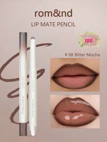 Rom&nd LIP MATE 唇線筆 0.5g/0.02oz，柔霧順滑唇線筆，輕盈透氣芯，易勾勒唇形，高顯色自然裸色系，便攜尺寸，適合日常使用，適合初學者，K-Beauty 韓系妝容，Olive Young，禮物 - 08 BITTER MOCHA - 查看 2