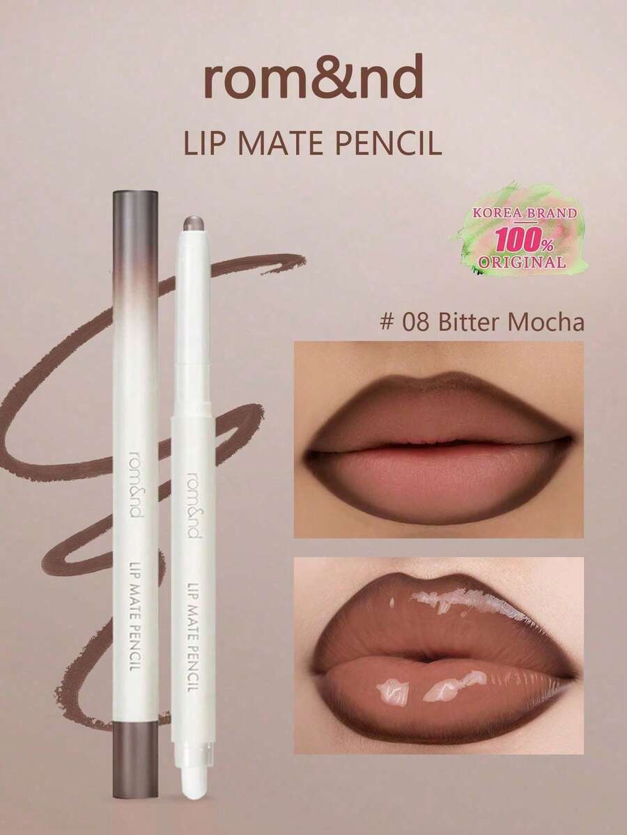 Rom&nd LIP MATE 唇線筆 0.5g/0.02oz，柔霧順滑唇線筆，輕盈透氣芯，易勾勒唇形，高顯色自然裸色系，便攜尺寸，適合日常使用，適合初學者，K-Beauty 韓系妝容，Olive Young，禮物