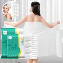 5pcs Disposable Luxury Thick Towels, Soft Non-Woven Fabric, Individually Wrapped, Suitable For Travel, Gym And Outdoor Use - White - View 7