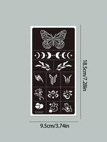4pcs INS Style Butterfly Series Tattoo Templates, Minimalist Butterfly & Cute Tattoo Stickers, Suitable For Commute, Casual, Sweet Outfits - Black - View 11