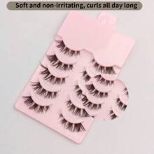 5 Pairs Fox Eye Slanted Lifted Full Strip Lashes, Game-Changer For Hooded Eyes, Light Western Style, Full Clear Soft Band False Eyelashes, No Irritation & Easy To Apply, For Daily & Party Eye Makeup - View 2
