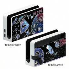 Astronaut Nebula Graffiti Stickers For Switch OLED Game Console Full Set Vinyl Skin Waterproof Scratch-Resistant Removable No Residue - View 3