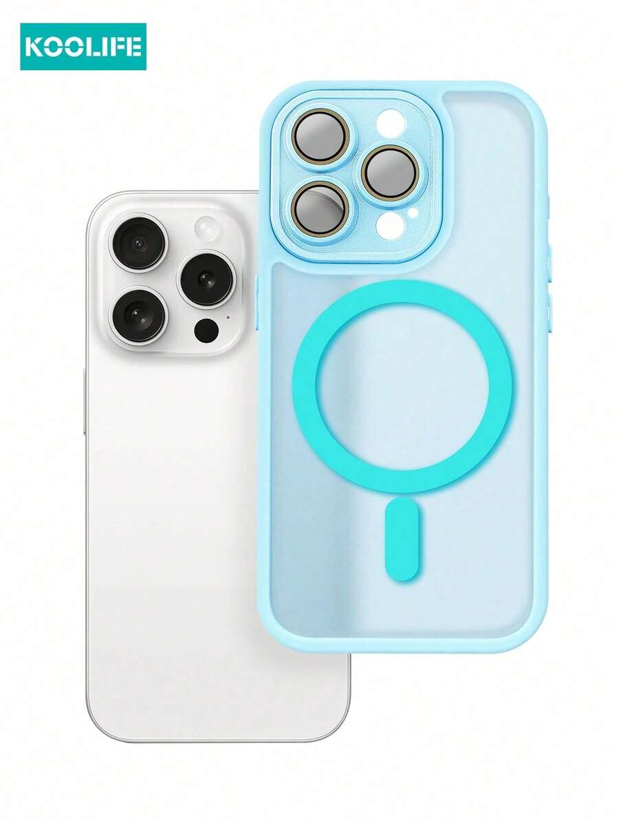 Koolife 1件裝 Apple 17 磁吸無線充電純色全包覆防震鏡頭保護 TPU+PC 磨砂噴漆手機殼 高級質感 適用於 iPhone 18 Pro Max, 17, 17 Pro Max, 16 Pro, 15 Pro Max, 13 Pro, 15, 14, 14 Pro, 13, 12 Pro Max, 11 Pro Max, 15 Plus, 16 Plus - 遠峰藍 - 查看 1