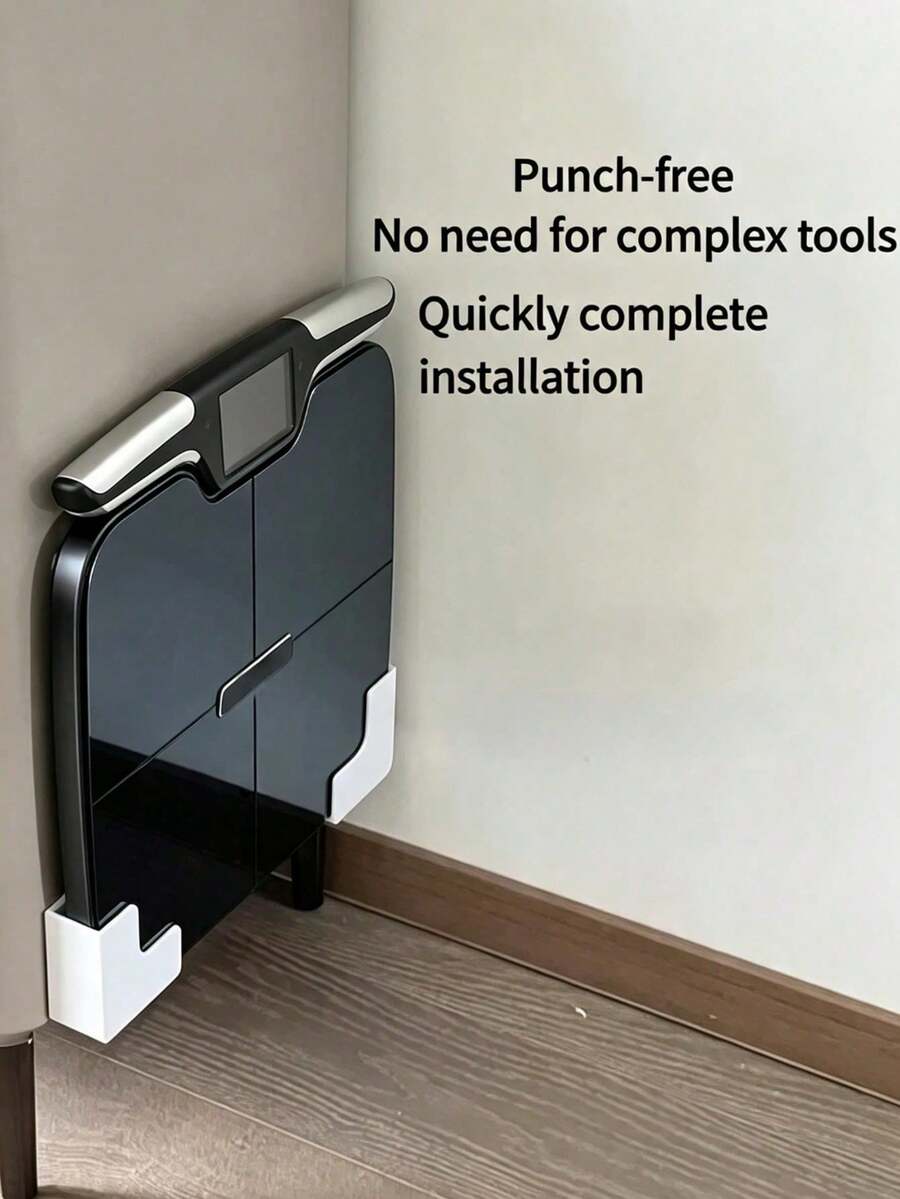 Weight Scale Storage Rack, No-Drill Adhesive Installation, Indoor Decorative Wall-Mounted Shelf, Remote Control Storage - Multicolor - View 1