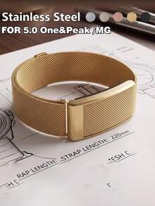 Magnetic Milanese Metal Band + Frame For 5.0 One/Peak/MG, Stainless Steel Adjustable Wristband, Charging Requires Detachment - Multicolor - View 12