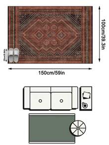 1PC European & American Vintage Persian Middle Eastern Classical Totem - Soft Faux Cashmere Area Rug, Bathroom, Kitchen, Entryway, Hallway, Bedside, Living Room, Bedroom, All Season Machine Washable Floor Mat, Aesthetic Home Decor - Multicolor - View 17