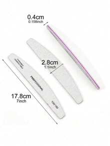 25/50pcs Professional Nail Files, 100/180 Grit, Double-Sided, Reusable, Purple Striped Design, Suitable For Acrylic Nails - Ideal For Home And Nail Salon Use, Nail Art Tool - Multicolor - View 5