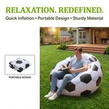 Inflatable Lazy Sofa, Suitable For Study And Bedroom Reading, Outdoor BBQ And Camping Inflatable Sofa, Music Festival Rest Sofa, Durable PVC Material, Foldable And Storable, Convenient To Carry, Soft Sitting Feel, Comfortable Edge Design - Multicolor - View 7