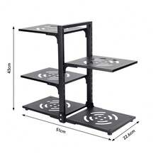 LIVINGANDHOME 2/3/4/5/7-Tiers Adjustable Kitchen Pot Rack Organizer,Pots And Pans Organiser Rack,Pot Pan Rack,Under Sink Storage Shelf Rack,Kitchen Storage Shelf Rack Organzier - Black - View 13