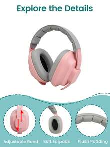 Baby Ear Muffs Noise Protection, Toddlers Up To 36 Months Noise Reduction Earmuffs, Adjustable Soft Earmuffs For Airplane, Concert & Loud Noise - Multicolor - View 4