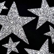 Adesivos de Aplicação de Strass em Formato de Estrela, Remendos de Cristal Brilhante com Adesivo Quente para Reparo de Roupas, Denim, Bolsas, Chapéus e Acessórios DIY (Filme Removível, Colagem Direta) Adesivos Artesanais Remendos Bordados Remendos Termocolantes Suprimentos de Costura DIY Remendos Termocolantes para Roupas - Vários estilos - Visão 2