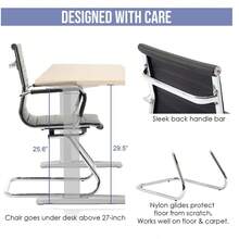 WAHSON OFFICE CHAIRS 4PCS PU Leather Office Chair Metal Frame Conference Chair For Meeting Room/Reception Area - 黑色四把 - 查看 7