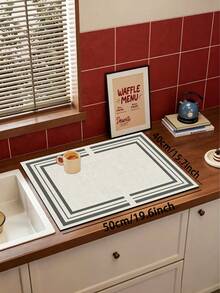 1pc Modern Minimalist Double Layer Geometric Frame Line Floor Mat, 3.5mm, Cuttable, Kitchen Non-Slip Mat, Absorbent And Dirt-Resistant, Suitable For Kitchen, Bathroom, Entrance, Living Room, Bathroom Floor Mat, Hallway Carpet, Outdoor Garden Door Mat. - Multicolor - View 14