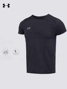 Under Armour 男士運動速乾透氣跑步健身訓練短袖T卹 - 黑色 - 查看 1