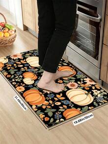 1/2pcs Autumn Thanksgiving Multi-Color Pumpkin Pattern Door Mat, Outdoor Welcome Mat, Carpet, Autumn Floor Mat, Thanksgiving Front Door Mat - Multicolor - View 12