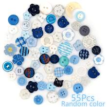 10/20/30/35/40/45/50/55/60/70Pcs Blue Button Assortment, Creative DIY Decorative Accessories, Flower, Star, Moon Shapes, Resin Material, Delicate And Easy To Use, Suitable For Clothing Modification, Greeting Card Decoration, Jewelry Making And More - Multiple Styles - View 22