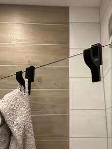 1/2pcs Shower Door Hooks - Frameless Wall-Mounted Bathroom Hooks With Curved Design - Space-Saving Modern Style Suitable For Glass Doors, Shower Curtain Rods, Towel Racks - Easy To Install, Single Or Double Hook Options, Suitable For Glass Doors, Shower Curtain Rods, Towel Racks, Home Bathroom Storage Hooks, No Drilling, No Adhesive Wall Design - Multicolor - View 6