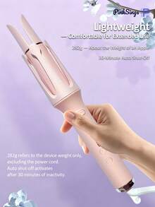 PinkSings One-Click Automatic Hair Curler, 32mm Barrel, Left-Right Auto Curling Iron, 4 Temperature Modes, Negative Ion Generator, Smart Timer And Sensor, Auto Shut-Off, Best Christmas Gift - Pink - View 5
