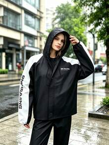 1 Set Women's Raincoat Jacket Split Raincoat Suit, Men's And Women's Motorcycle Riding Adult Outerwear Split Raincoat For Delivery Riders, Full Body Rain Protection - Multicolor - View 12