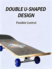 1 Pack Skateboard, Beginner 4-Wheel Double Kick Skateboard Set, Unisex Skateboard For Teens, Outdoor Sports Suitable For Stadiums & Parks - A - View 5