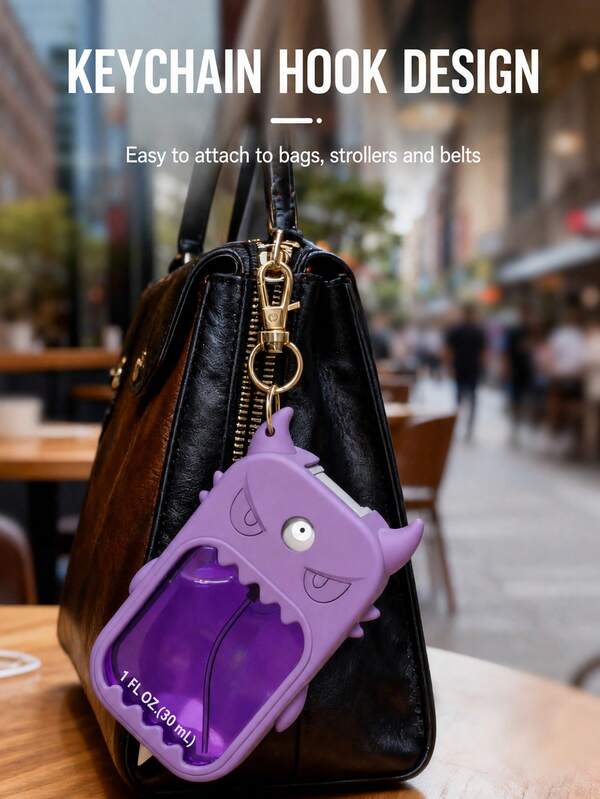 2PCS/1PC (30ml) Hand Sanitizer Spray Protective Case, Halloween Monster Shaped Keychain Pendant Silicone Spray Bottle Anti-Drop, Anti-Collision Protective Case, Keychain Design, Easy To Carry For Travel, Can Be Easily Hung On Bags, Keys Or Backpacks, Wear-Resistant, Stain-Resistant, Tight Fit, Washable, Reusable Protective Case, Suitable For Hand Sanitizer Spray Protective Case, Travel, Outings, Gifts, Halloween Gifts, Christmas Gifts