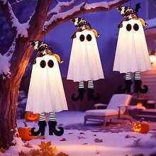 1pc Halloween Wizard Ghost LED Light, Button Battery Powered (Battery Included), Scary Flashing Hanging Decoration, Holiday Party Atmosphere Decor, Suitable For Gifts - Multicolor - View 1